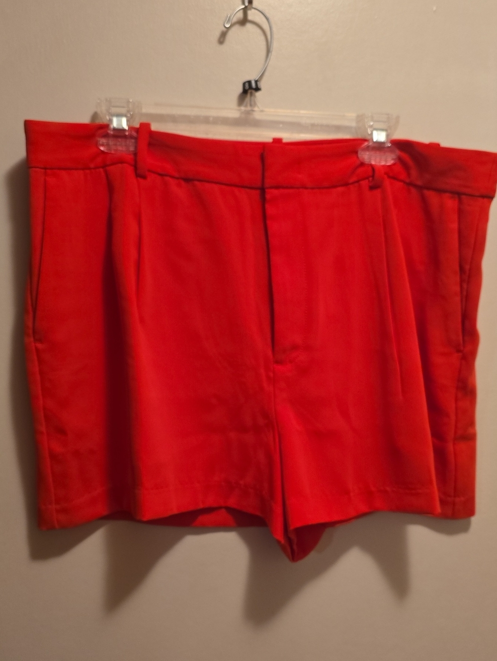 Madewell Red High-Rise Tailored Shorts